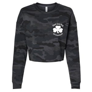 Women’s Crop Black Camo Sweatshirt